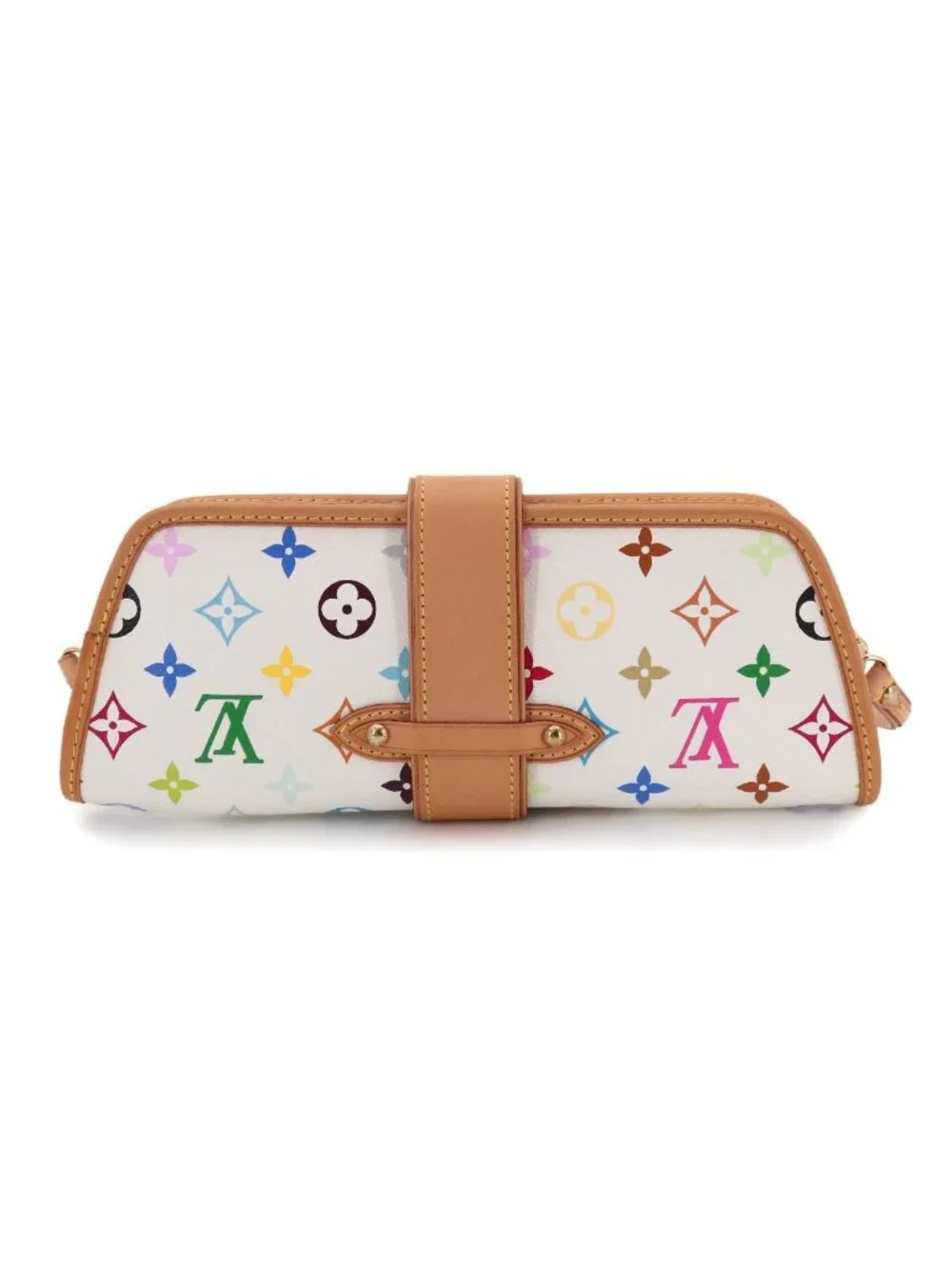 Louis Vuitton Monogram Multicolor Charlie 2-Way Shoulder Clutch Blanc
